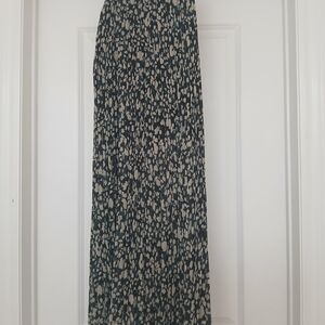 ba&sh Dark Green and Cream Maxi Skirt